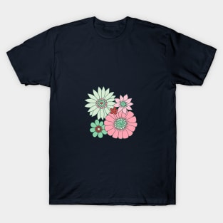 Retro Daisies - Christmas Mint T-Shirt